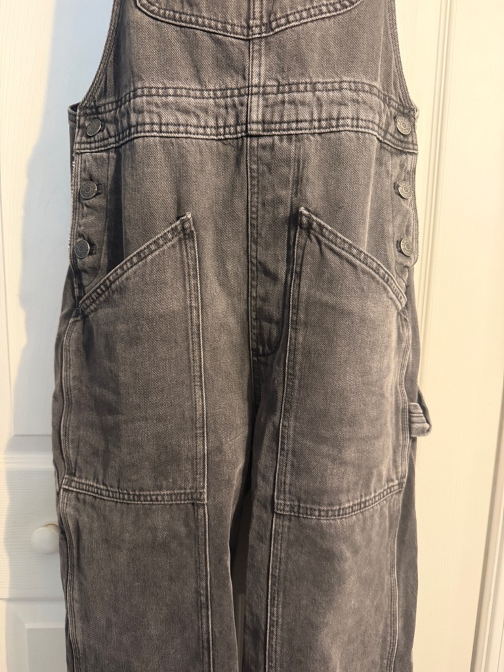 Madewell Denim Oversized Carpenter Overalls in Hartwell Wash size small gray - Picture 5 of 13